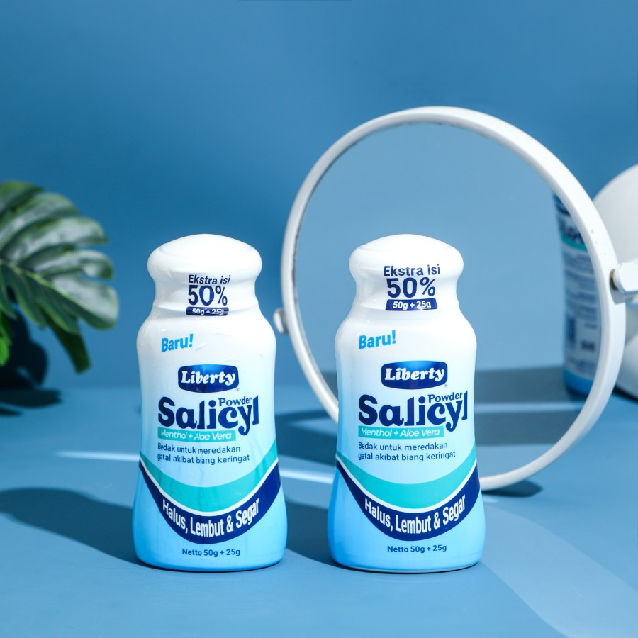 Happy Liberty Bedak Salicyl Menthol &amp; Aloe Vera Mengurangi Gatal Akibat Biang Keringat