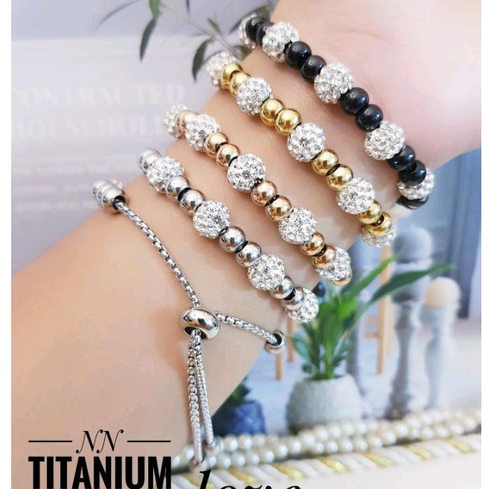 Gelang Serut Titanium Boba Permata 2306a1