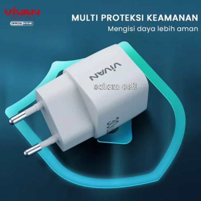 VIVAN Charger Power 30 Fast Charging 30W A Type-C (PD) Multi Protection White Garansi 1 Tahun