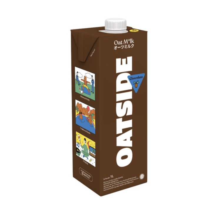 Oatside Chocolate Barista Blend Milk 1liter - Susu Cokelat Oat Gandum - Gosend/Grab