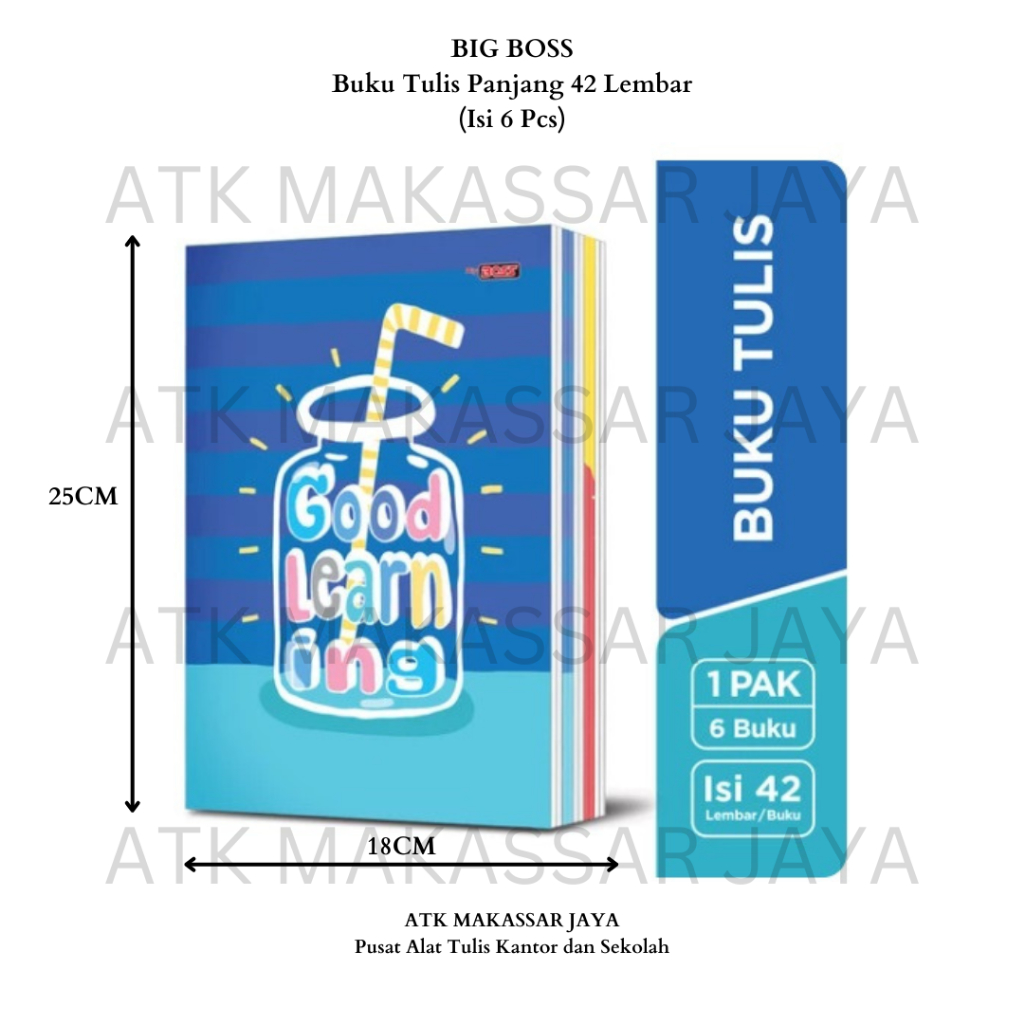 

Buku Tulis Panjang / Boxy Big Boss 42 Lembar (1 Pack = 6PCS)