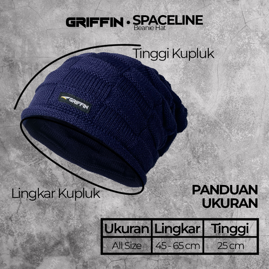 Topi Kupluk Pria Rajut Dewasa Kotak Spaceline by Griffin