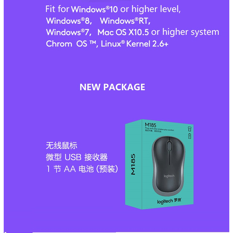 Mouse Wireless M 185 Original USB