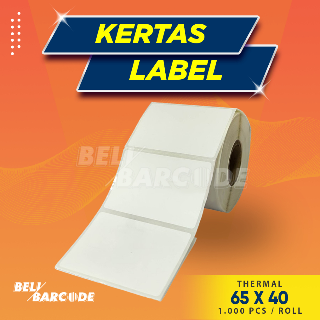 Stiker Label Barcode 65x40mm Thermal 1 Line isi 1000 Pcs