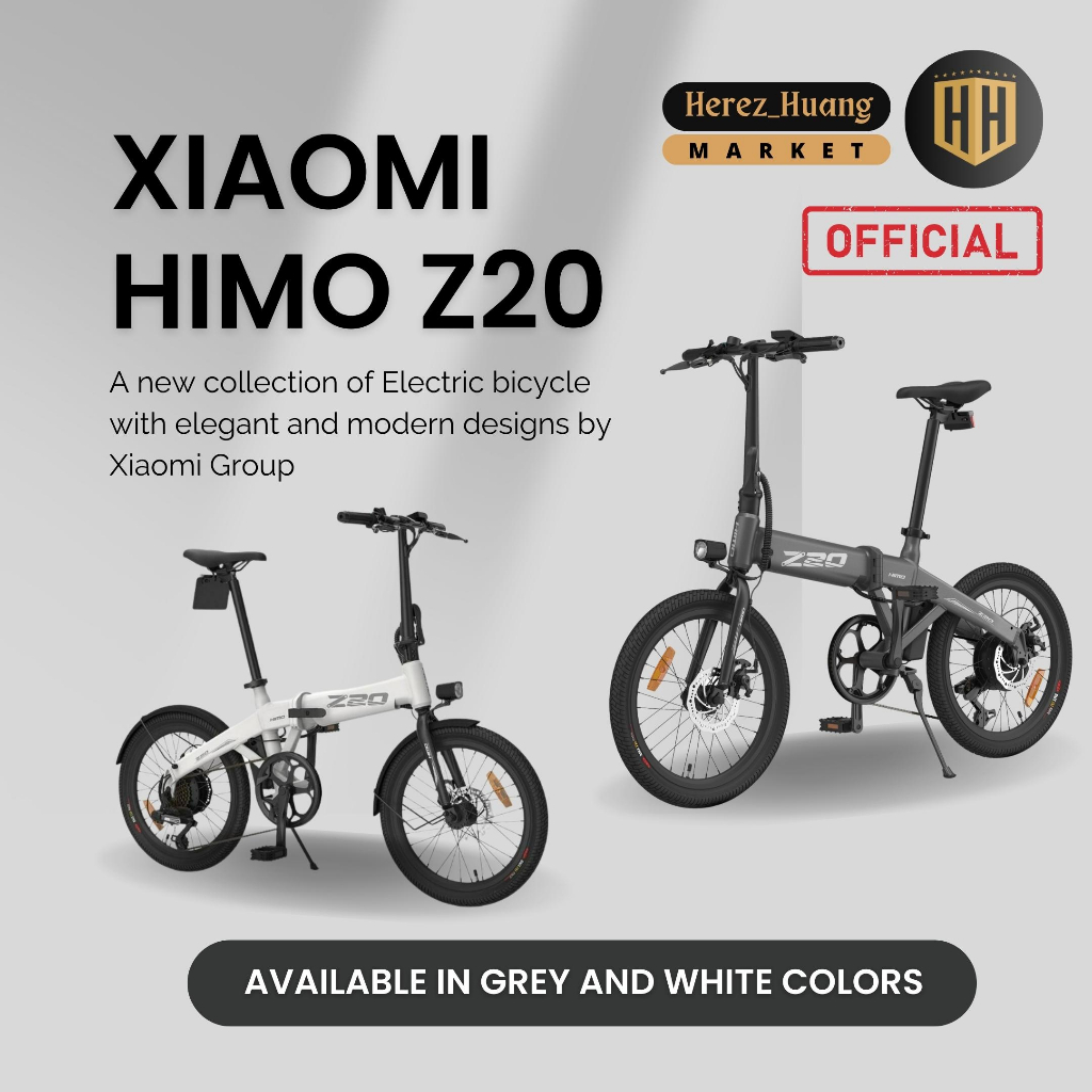 Xiaomi HIMO Z20 Sepeda Lipat Elektrik Smart Moped Bicycle 250W 80KM - White Black