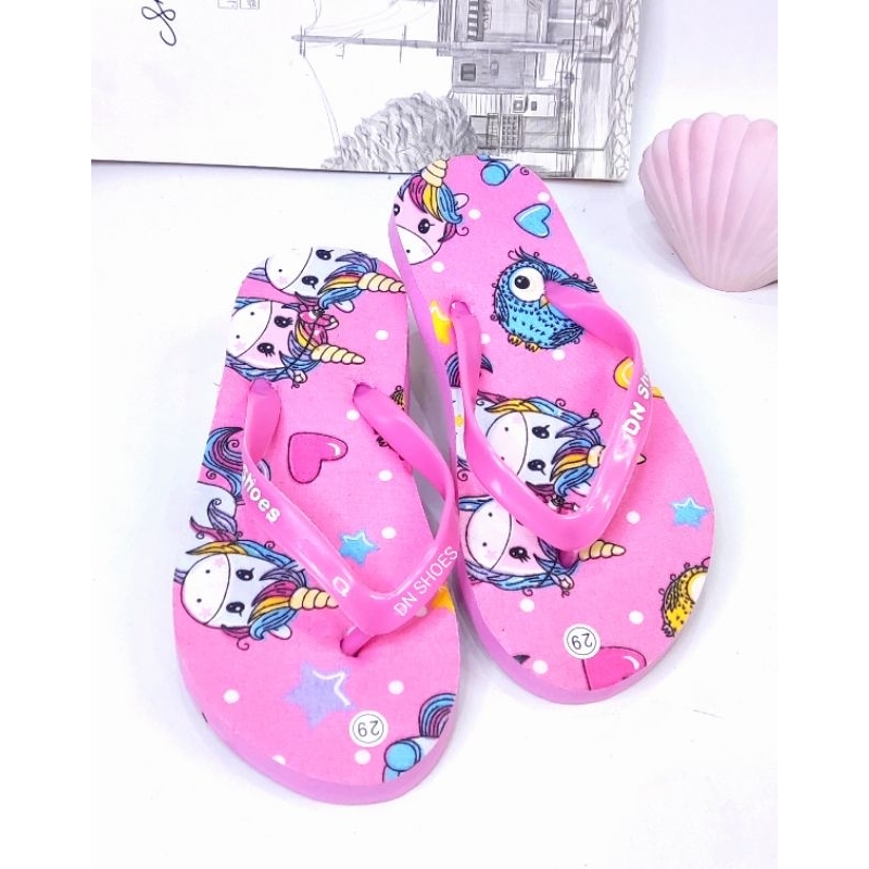 Sandal Anak Perempuan karakter Unicorn Pink