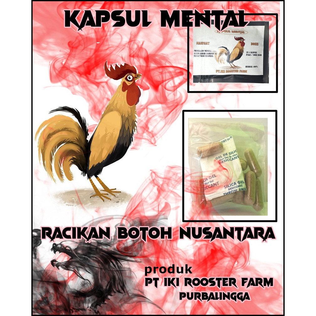 isi 1bungkus 15kapsul mental ayam + obat menaikan mental ayam + obat mental ayam bagus + vitamin men