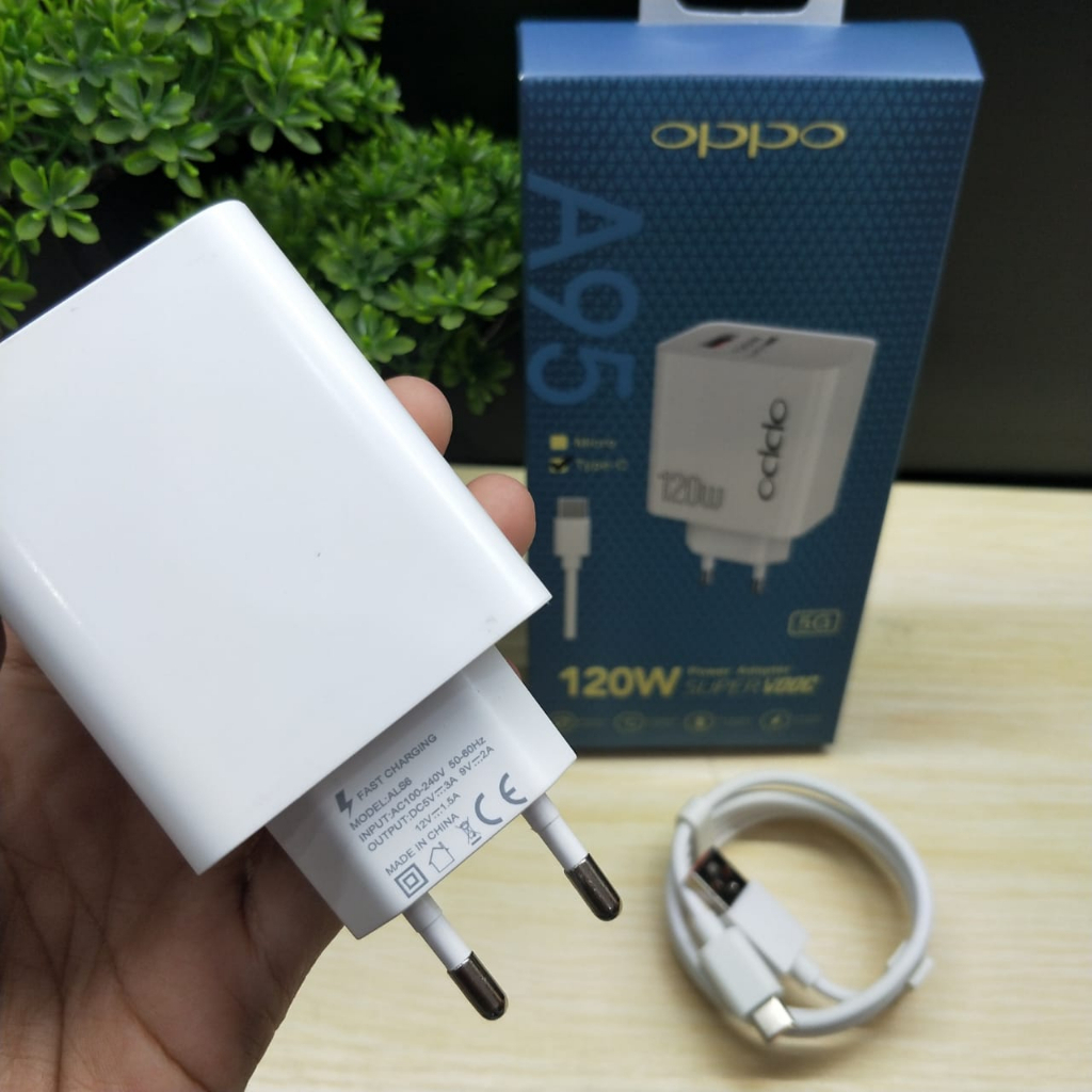 CHARGER OPPO A95 SUPERVOOC 120W FAST CHARGING MICRO TYPE C PROMO