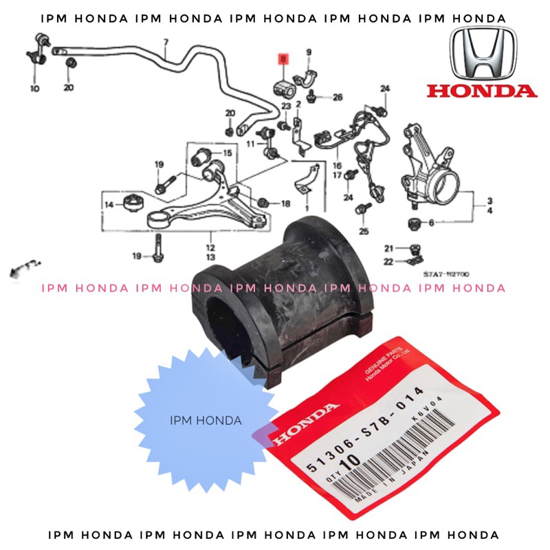 51306 S7B Karet Bush Holder Stabil Stabilizer Depan Honda CRV GEN 2 RD4 RD5 STREAM 2002 2003 2004 2005 2006