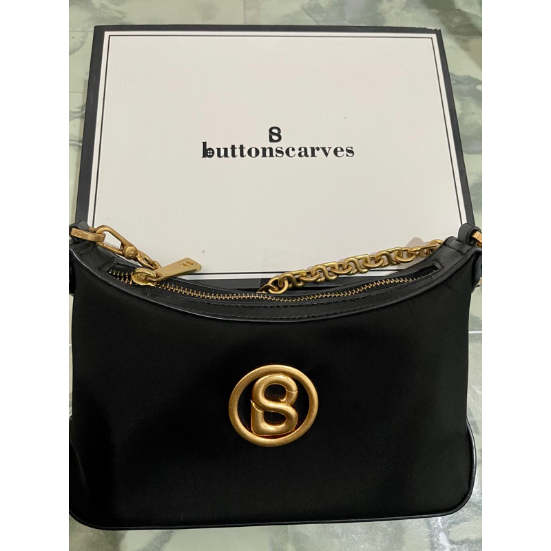 Preloved luana bag button scarves black (like new)