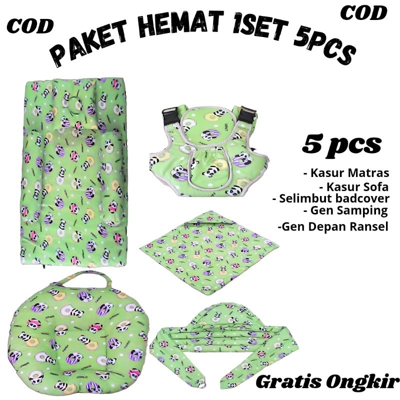 Kasur matras sett / sofa baby / selimbut baby/ gendongan samping/ gendingan depan ransel/ kasur sett  5 in 1 - 6 in 1 / paket hemat