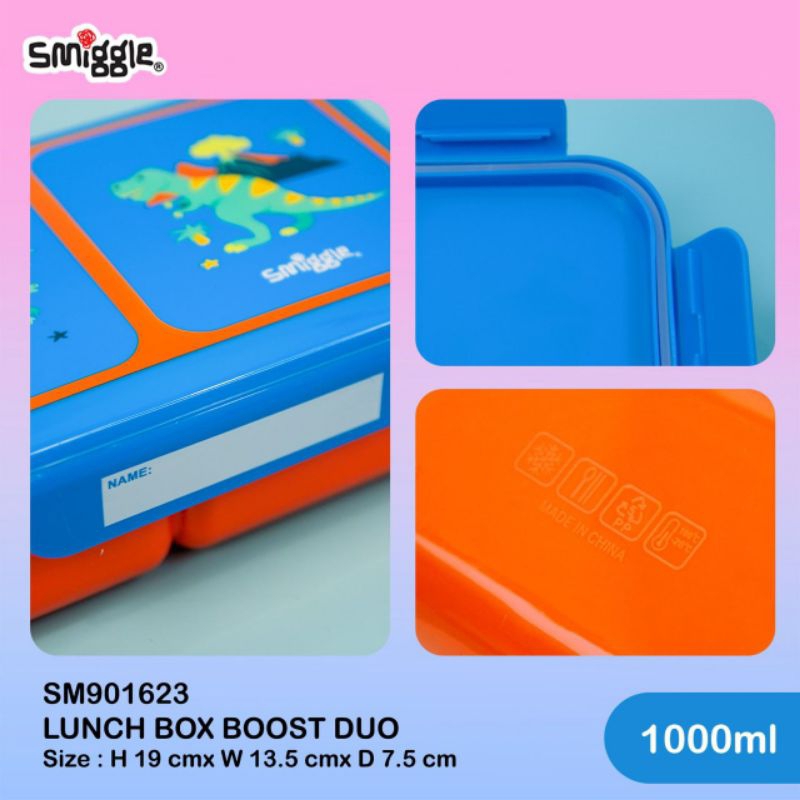 Lunchbox smiggle 2sekat 1000ml/kotak makan smiggle