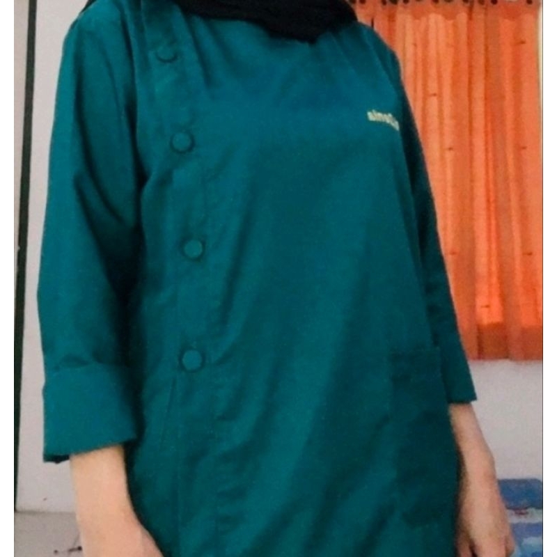 Baju Jaga / Baju Oka Model Kancing Samping Lengan Panjang Karet