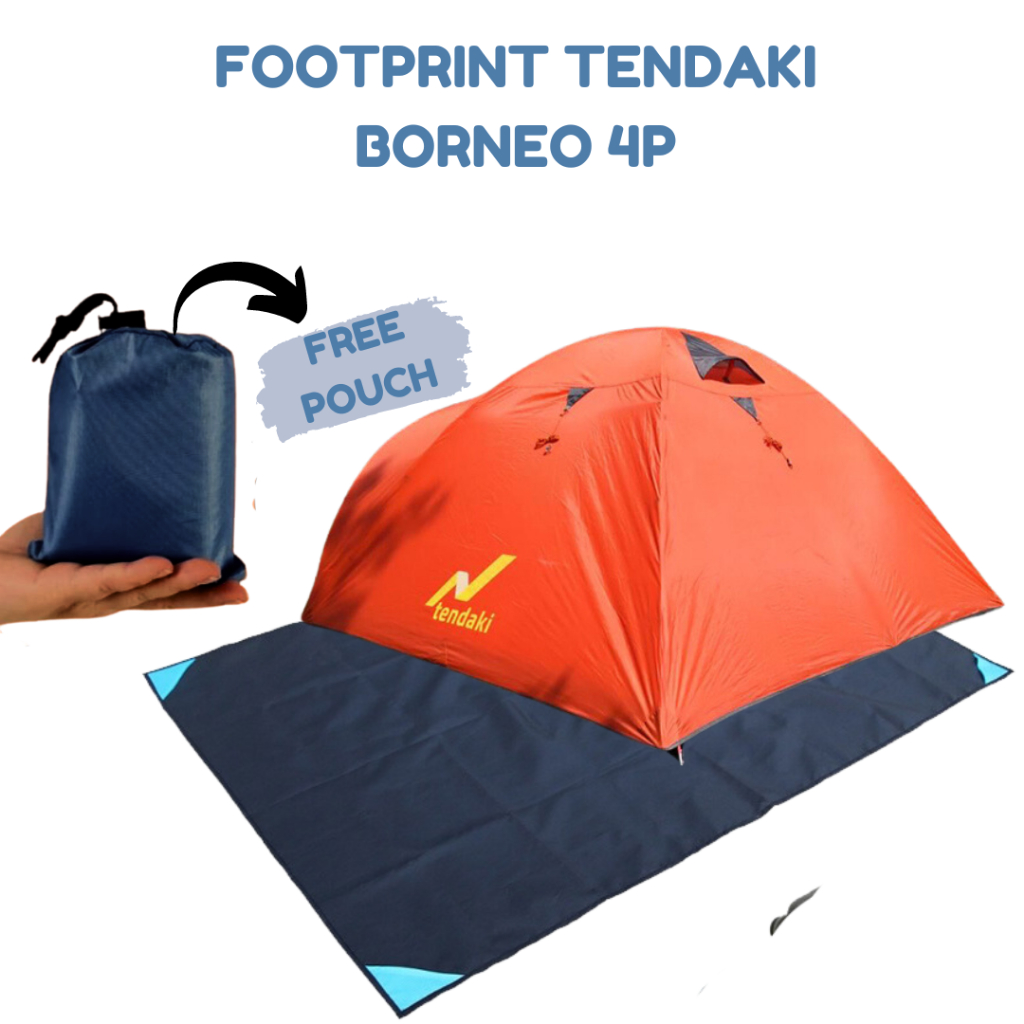 FOOTPRINT ALAS TIKAR TENDA TENDAKI BORNEO 4P ULTRALIGHT MATRAS LIPAT CAMPING WATERPROOF