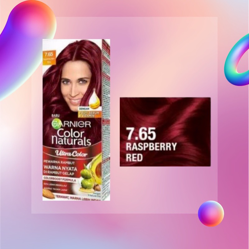 GARNIER COLOR NATURALS KEMASAN BOX 50ml+50g+5ml RASPBERRY RED