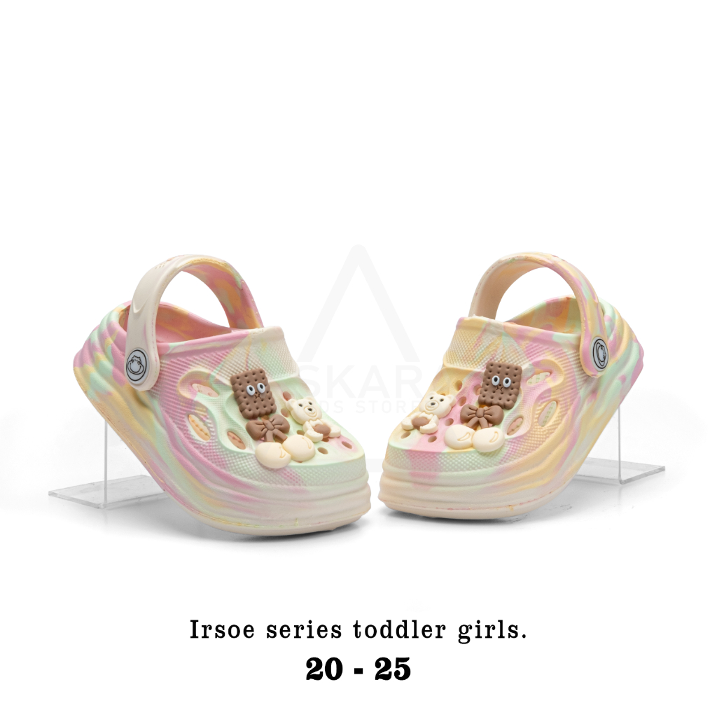 Irsoe - New Sandal anak perempuan baby girl model corak loreng tali belakang berkarakter 1 - 3 tahun ASKARA