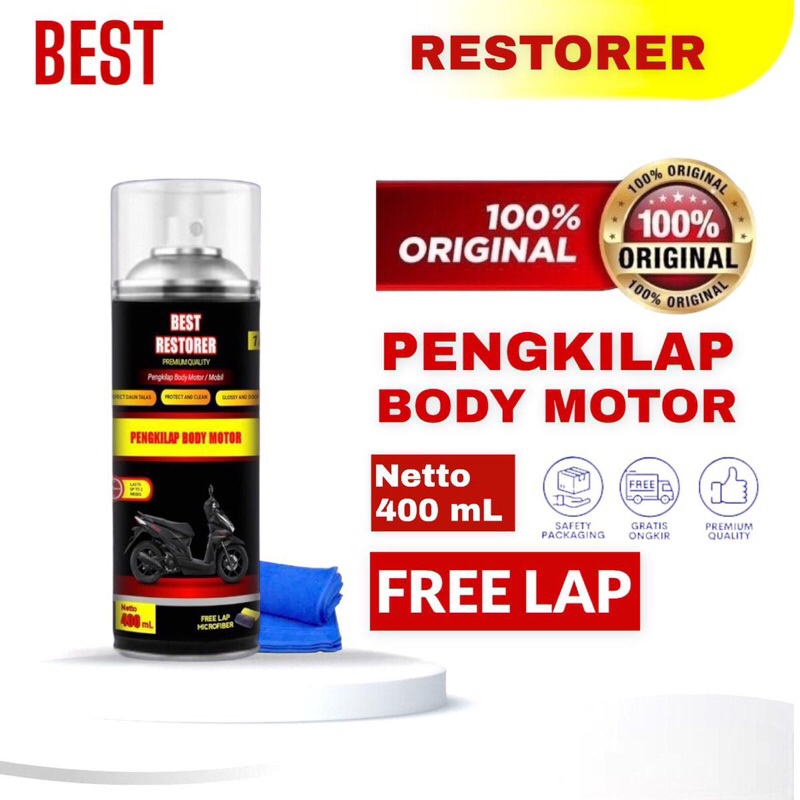 Promo BEST RESTORER (Pengkilap &amp; Penghitam Body Motor / Mobil / Ban)