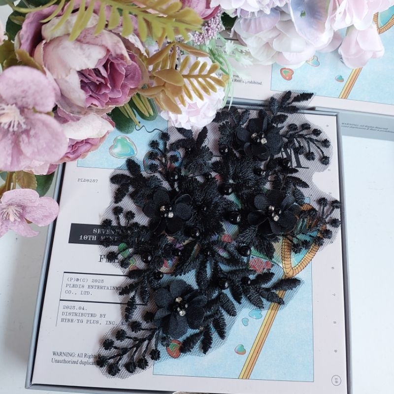 Headpiece mini simple / headpiece pengantin murah / lace flowers patch / hiasan kepala pengantin murah