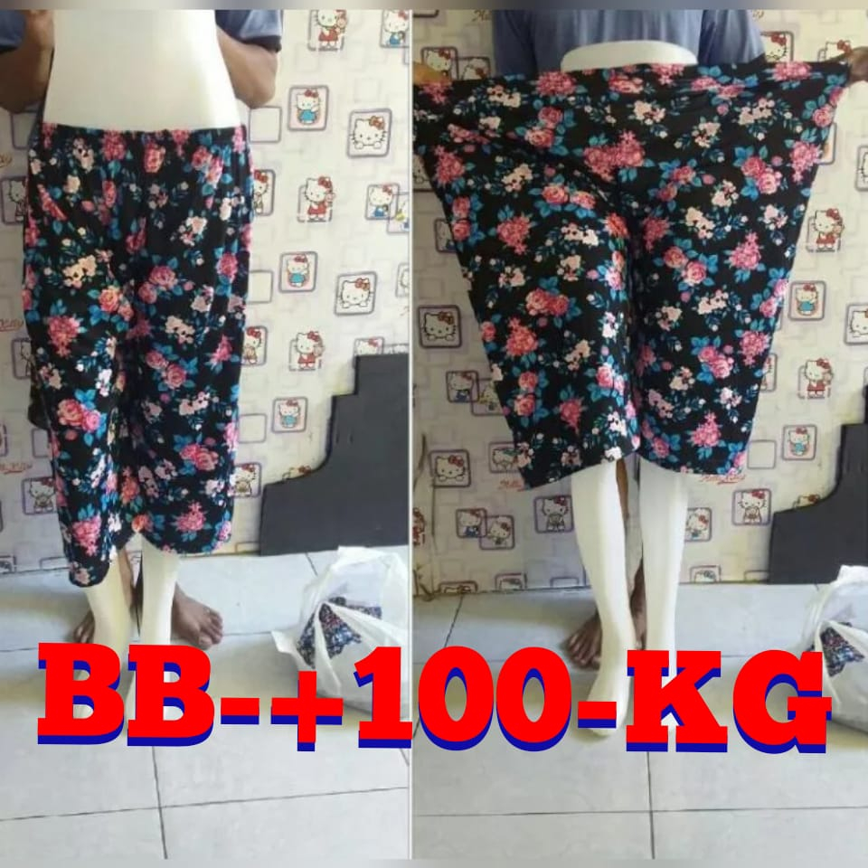 CELANA JUMBO PENDEK WANITA MOTIF CELAMIS PENDEK