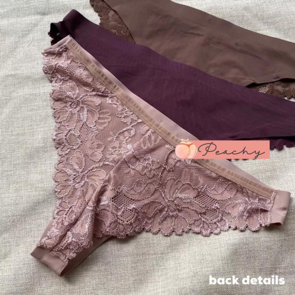 Seamless Panty HM Cheeky Brazillian Lace Underwear by Peachy