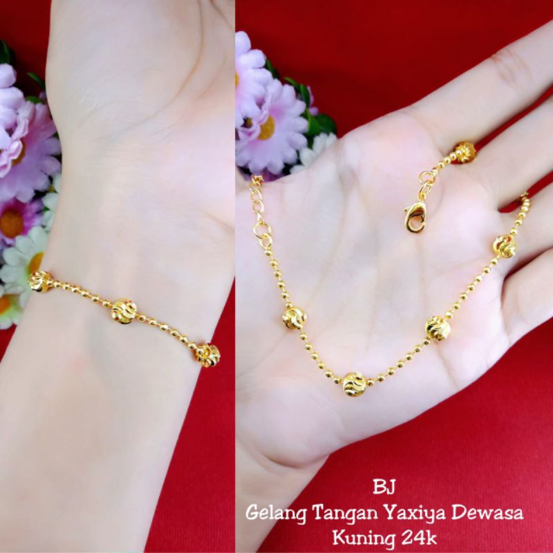 Gelang merica bola lapis emas 24k