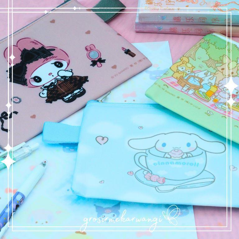 Dompet Pouch Wanita Multifungsi Karakter Sanrio Edition Tahan Air Tempat Serbaguna Medium