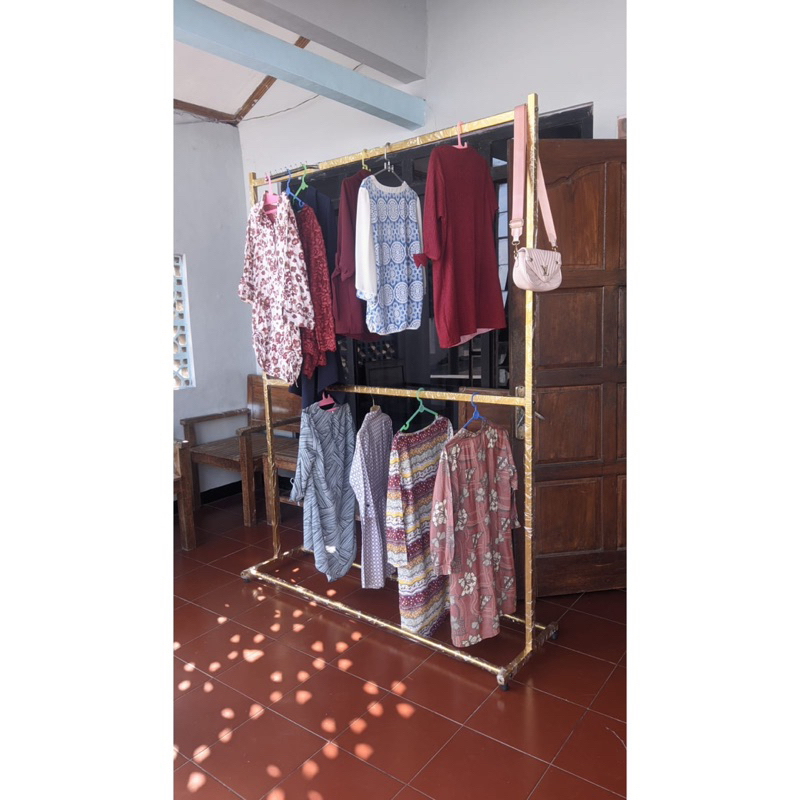 GAWANG BAJU TINGGI 2M X PANJANG 1,5M TINGKAT KOKOH