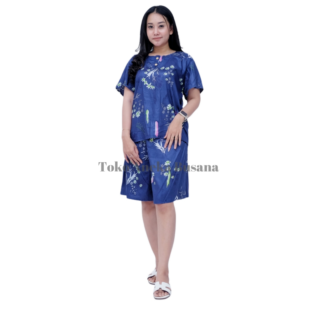 Setelan Baju Tidur Piyama Pendek Motif Tie Dye 002 Bahan Rayon