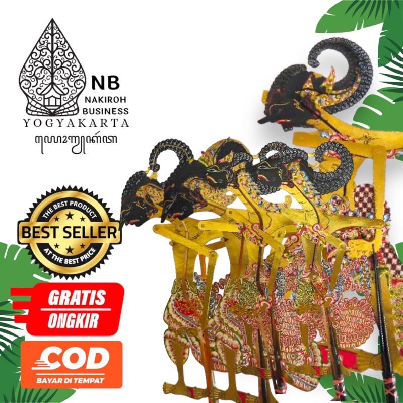 NAKIROHBUSINESS Wayang Kulit Kerbau ASLI Pandawa Lima Alusan Spesial Ukuran Standar Dalang