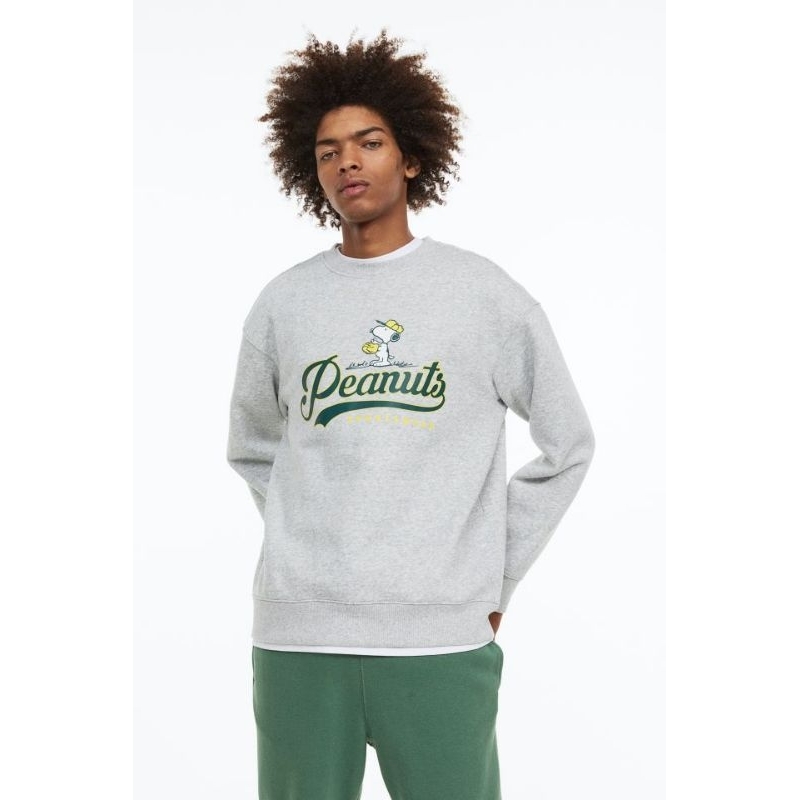 Hoodie hnm H&amp;M Peanuts Sporting Clube Crewneck Peanuts h&amp;m