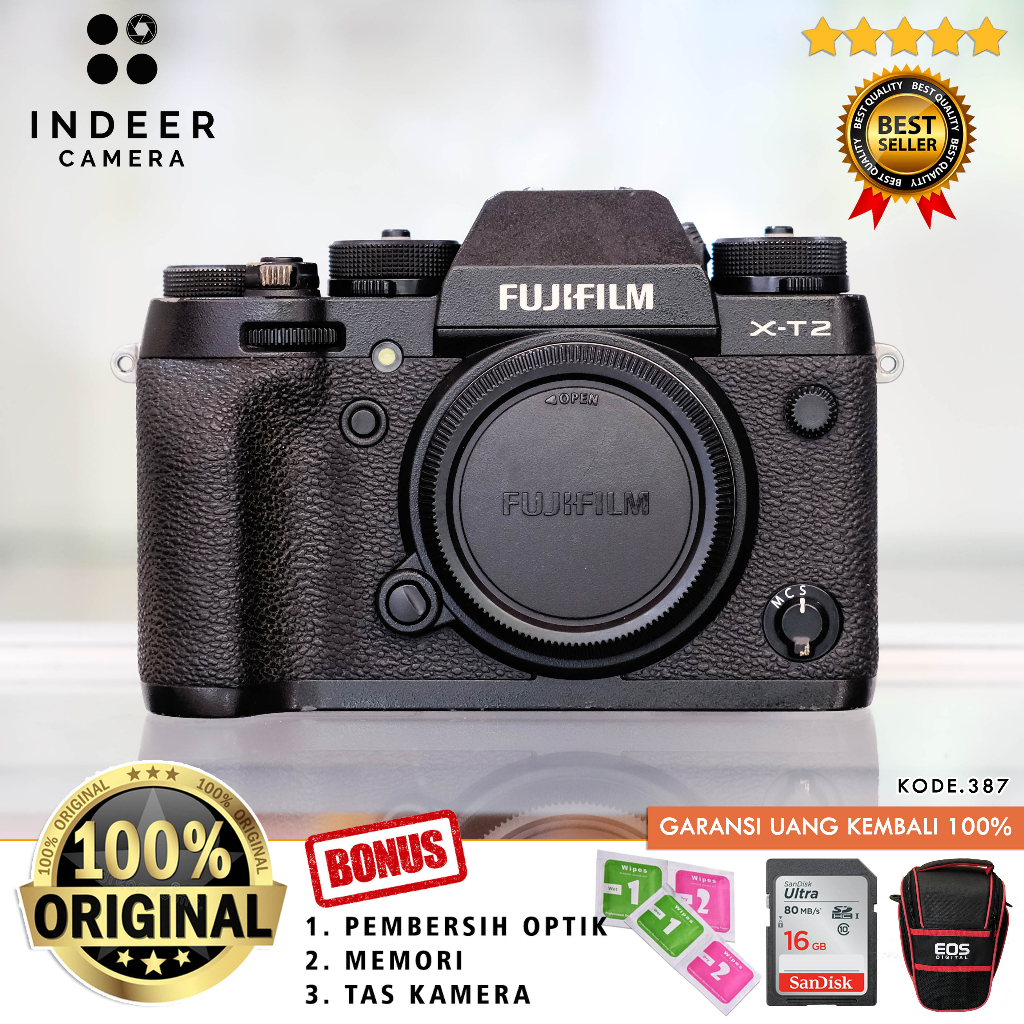 FUJIFILM X-T2 BODY ONLY SECOND FULLSETBOX NORMAL ( GARANSI TOKO ) BEST QUALITY 100% ORYGINAL ✅ TERLA