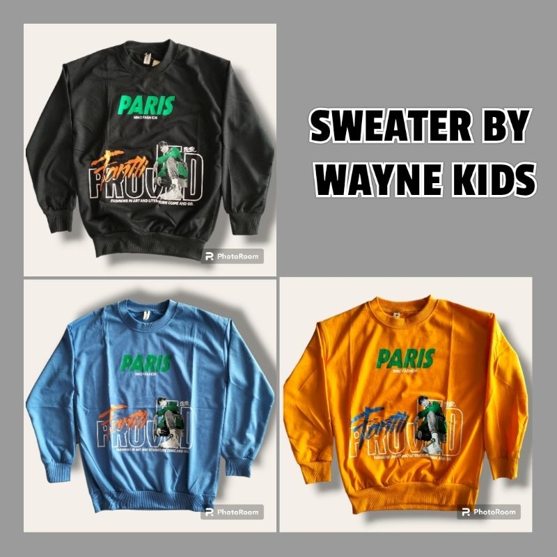Wayne Kids Sweater Cowok Tanggung Usia 8 Sampai 9 Tahun