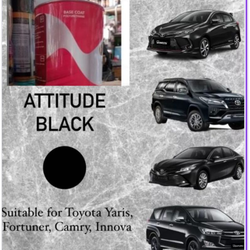 Cat Oplos Pu Attitude Black Cat Hitam Metallic Cat Toyota Camry /Yaris/Innova 1kg