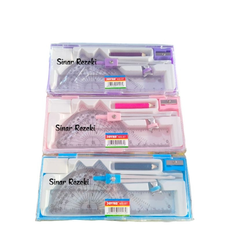 

1 set! MS-87/Jangka matematika set/jangka set joyko/penggaris segitiga set joyko