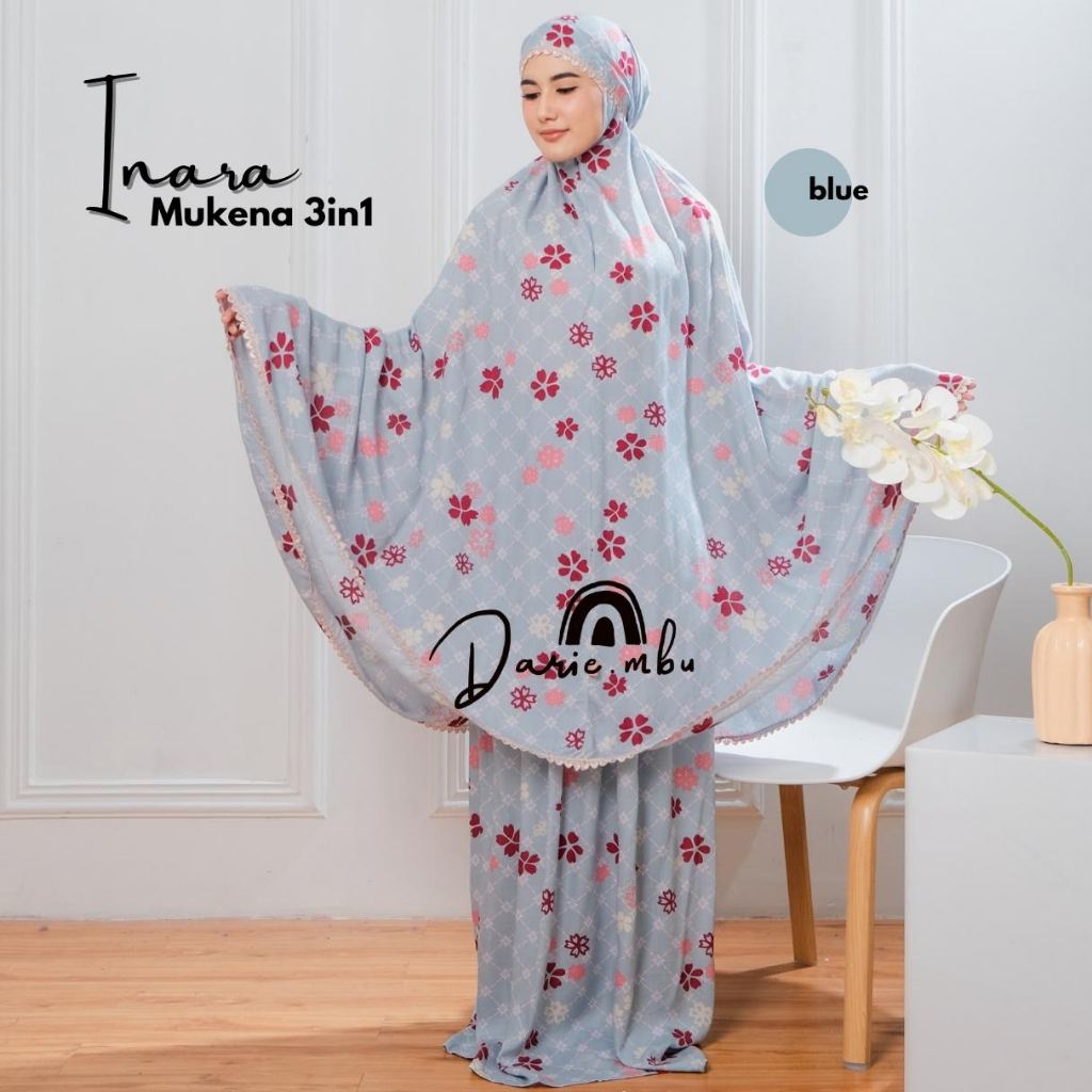 DARIE.MBU - Mukena Dewasa Motif 3in1 Rayon Mewah Inara Series