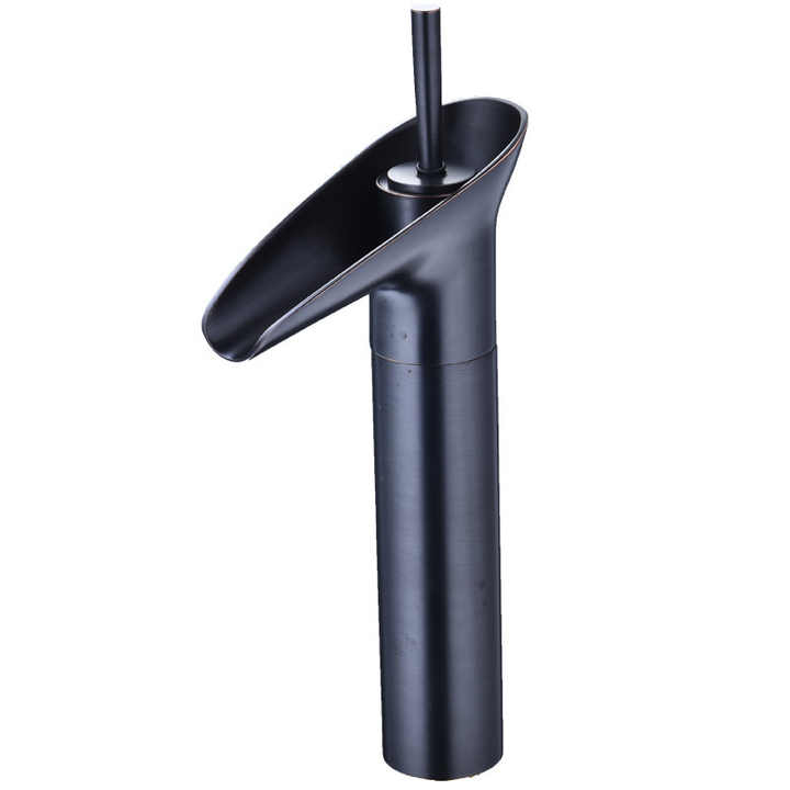 Kran Wastafel Cuci Tangan Kuningan 20cm Keran air Washtafel Panas Dingin Mixer Model Wine Glass Hitam