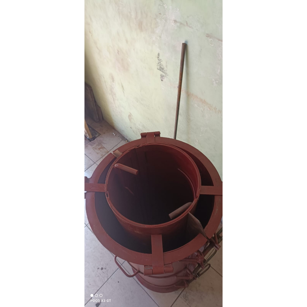 Cetakan Beton Buis diameter 30x100 bulat belahan/sigaran Merk Rajawali