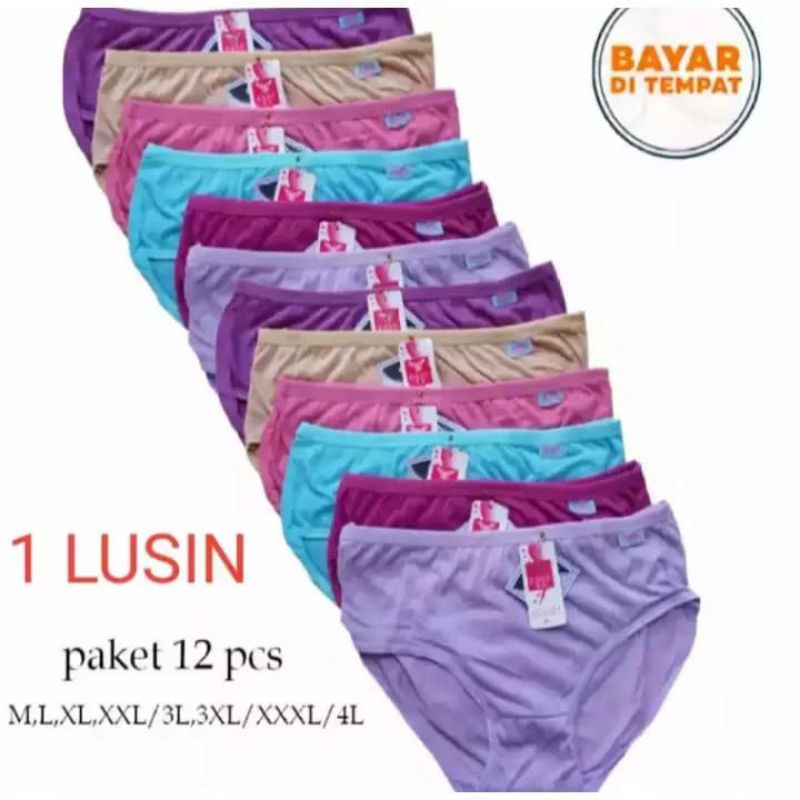 CD celana dalam wanita polos 1 lusin