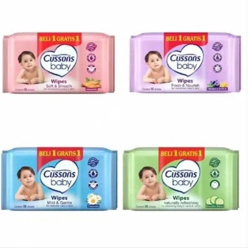 Cussons baby wipes / tissue basah bayi  50sheet tissue bayi murah/tisu basah bayi murah