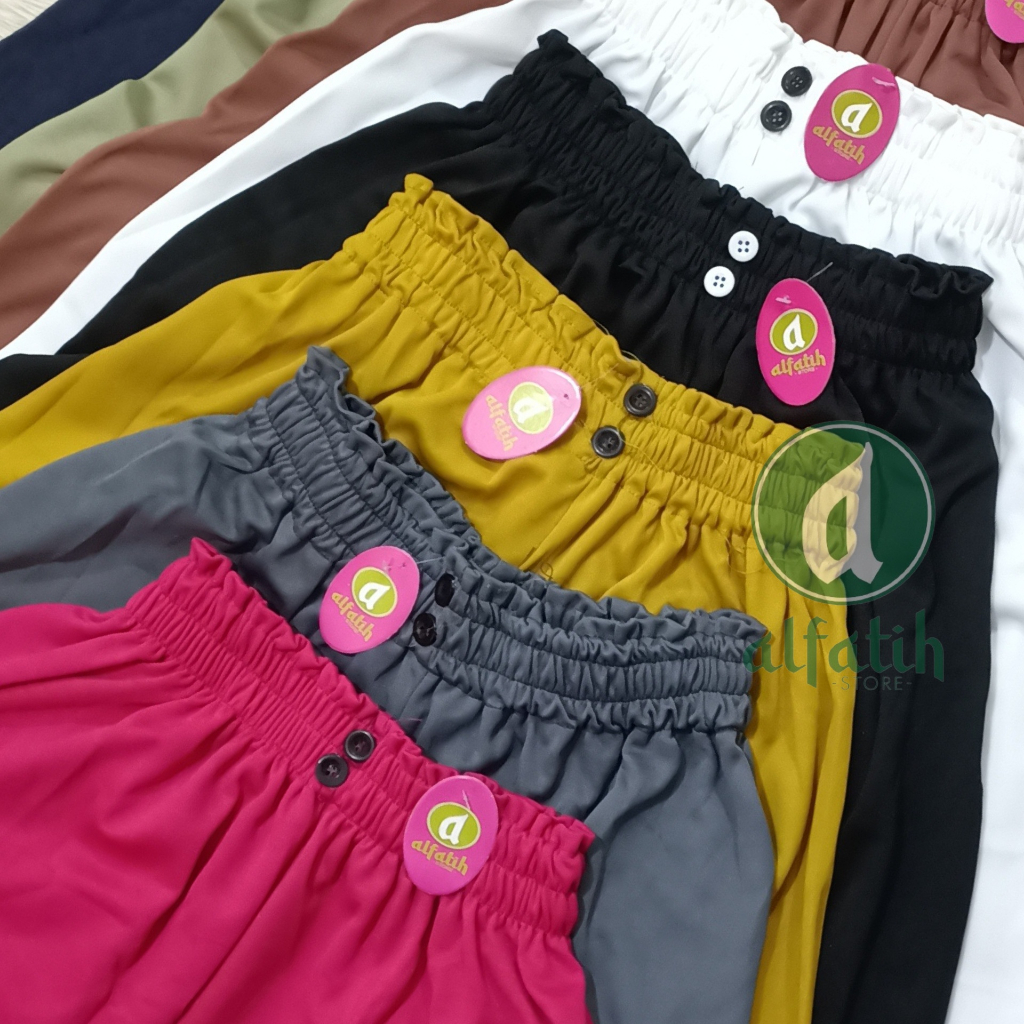 celana kulot scuba / korean pantas Highwaist / pants pinggang full karet terbaru