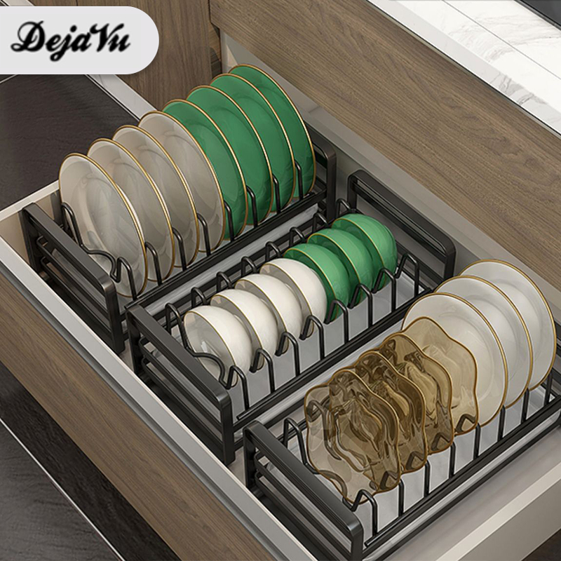 Dejavu Rak Piring Westafel Stainless Dapur Rak Peralatan Mangkuk Keranjang Tirisan Cuci Piring Tempa