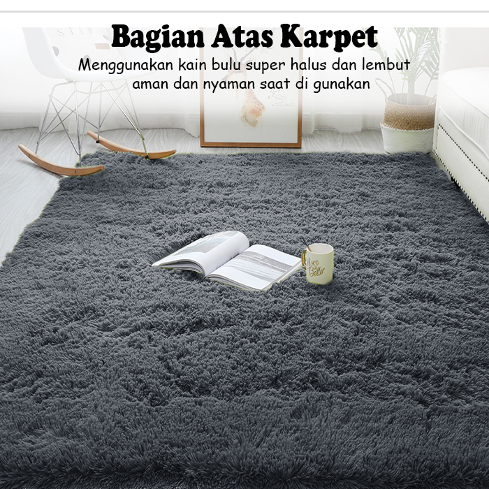 COD LuxuryParty DD-4A Karpet Bulu Halus Polos Karpet Bulu Ukuran 120x190cm Karpet Bulu Halus Bahan Bulu Rasfur Karindo