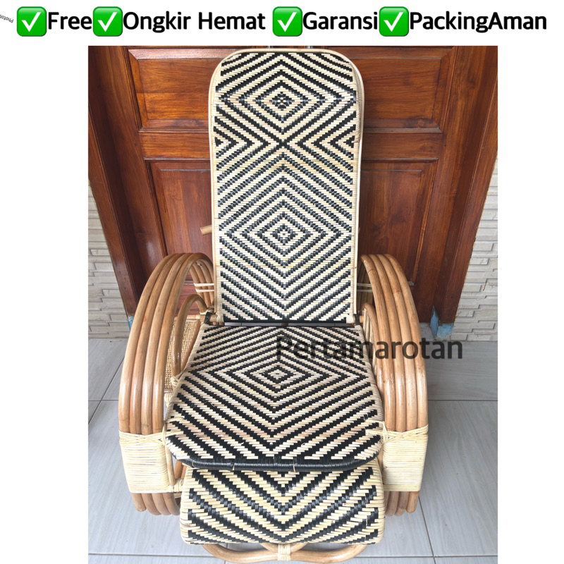 kursi males rotan/kursi malas rotan/kursi santai selonjor rotan