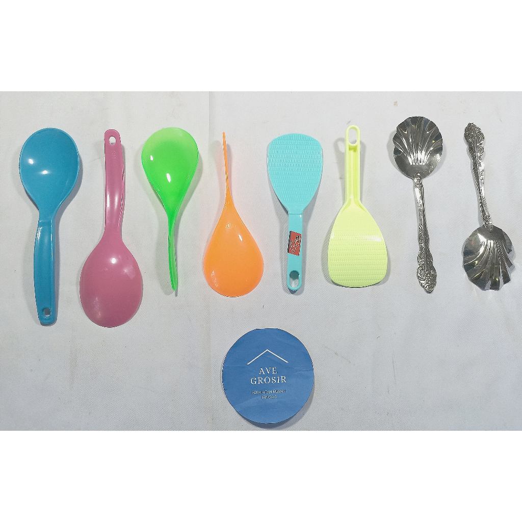 centong entong sendok nasi stainless plastik nagata pelangi maxi anti lengket