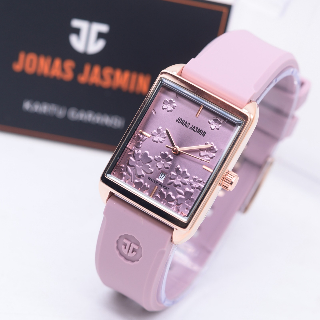 JAM TANGAN WANITA FASHION SEGI HB - 003 TALI RUBBER TANGGAL AKTIF