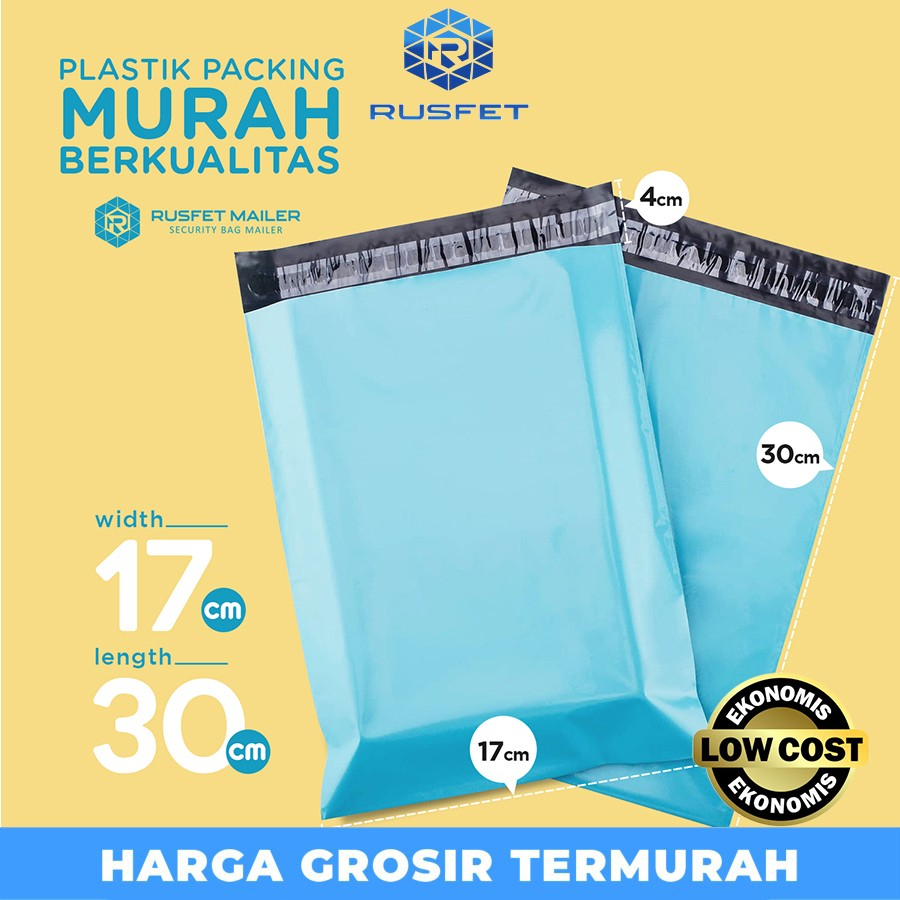 Plastik Polymailer Pack LOW COST Amplop Polimailer BLUE Rusfet 17x30cm