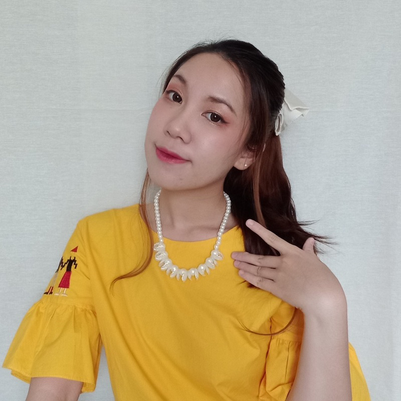Caspia Shell Pearl Necklace Kalung Mutiara Kerang Kelopak