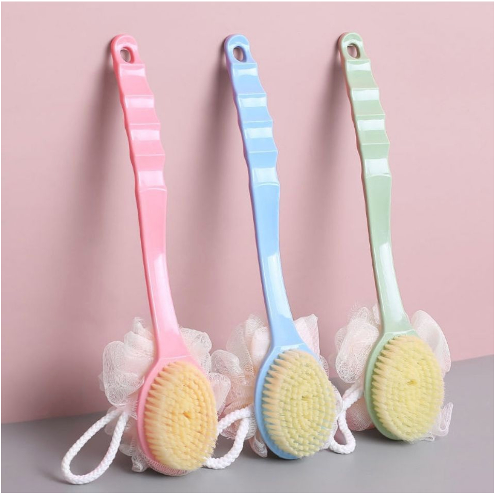 【GOGOMART】Sikat Punggung Mandi Bath Brush Back Rubbing with Shower Puff - MODEL C