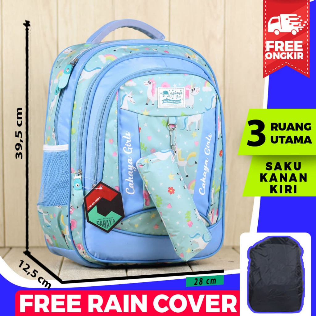 Ransel Sekolah Anak Karakter Kuda Pony Biru Lucu Tebal Berbonus Raincover Termurah Tas Sekolah Tebal Anak SD Bisa Untuk Ngaji