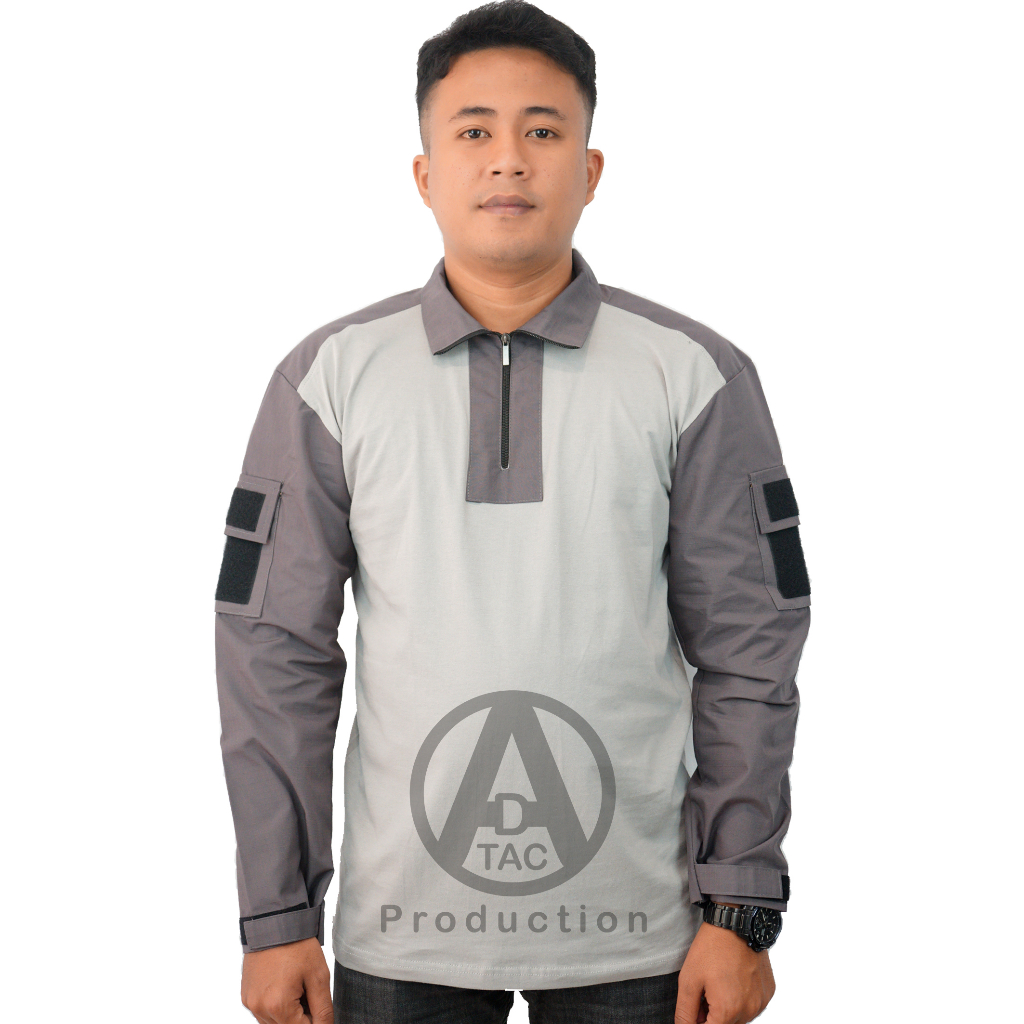 Kaos Tactical Lengan Panjang Pria – Baju Outdoor Kombinasi Kuat untuk TNI Polisi Pekerja Lapangan